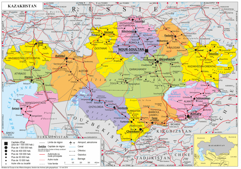 Kazakhstan Political Map